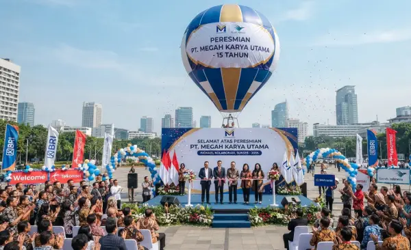 Balon Udara Medan menjadi media visual berukuran besar pada acara peresmian perusahaan.