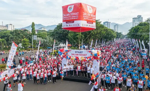 Balon Udara Medan menjadi penanda tempat acara jalan sehat.