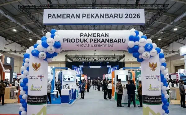 balon gate pekanbaru sedang digunakan pada acara pameran
